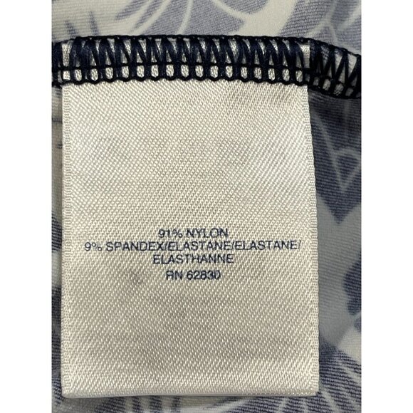 Lands’ End Floral Long Sleeve Rash Guard Swim Top Navy White Yellow Size Medium - Picture 4 of 9